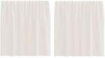 vidaXL 2 db krém színű fátyolfüggönyök fülecske tetejével 140x260 cm 4102266 (4102266)