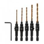 Raider Set 5 burghie pentru lemn cu prindere hexagonala 1/4", Diametru 5-12 mm Burghiu