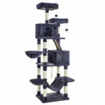 Feandrea Luxus Macskafa 206 cm Füstszürke Plüss Többszintes Kaparófa (PCT190G01V1)