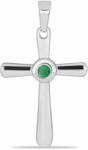  Kereszt Ezüst Medál Brazil Smaragddal, Y59804
