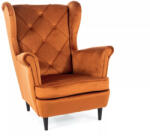 SIGNAL MEBLE Lady Velvet Fahéjbarna Bársony Füles Fotel Wenge Lábakkal (LADYV4215)