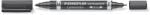 STAEDTLER Двувърх перманентен маркер Staedtler Duo 348 F и М, чере (21121-А-ЧЕРЕН)