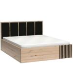 TEMPO KONDELA Ágy tárolóhellyel, fekete/artisan tölgy, 160x200, KOLI C-16