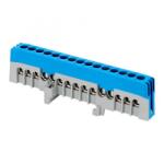 Orno 15 tűs szigetelt DIN sínre szerelhető busz, kék