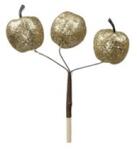  Dekoráció betűző alma glitteres 35 mm arany színű ( 3 alma/betűző pick) (297132)