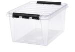 Smartstore Műanyag tárolódoboz, 32 liter, fekete fogantyúkkal, SMARTSTORE Classic 31, átlátszó - officeland