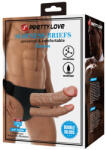  Pretty Keaven Harness Briefs with Double Dildos - titkossexshop