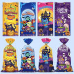  Sütemény zacskó, celofán, Halloween, 12, 5× 27cm, 12 db (T090553)