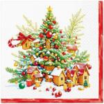 PAW Karácsonyi Festive Joy Tree papírszalvéta 33x33cm, 20db-os