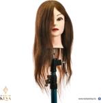  NETTI 100% humán természetes hajú gyakorló babafej középbarna - myhairshop