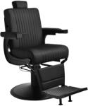 Gabbiano Levi fodrászszék fekete vázzal, fekete, varrás nélkül a hátulján
