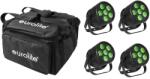  EUROLITE Set 4x LED Silent Par 6 QCL Floor bk + Soft Bag (20000957)