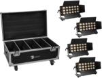  EUROLITE Set 4x LED CLS-18 QCL RGB/WW 18x7W + Flightcase with wheels (20001036)