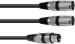 Omnitronic Adapter Cable XLR(F)/2xXLR(M) 0.5m bk (30225203)