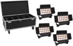  EUROLITE Set 4x AKKU Multiflood IP 18x10W RGBW Wash CRMX + Case with wheels (20001034)