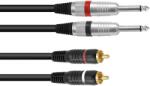 Omnitronic Adapter Cable 2xJack/2xRCA 1m bk (30225212)