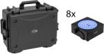  EUROLITE Set 8x AKKU IP Flat Light SMD bk + Plastic case with trolley (20001046)