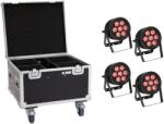  EUROLITE Set 4x LED IP PAR 7x8W QCL Spot + Case with wheels (20000877)
