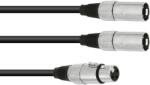 Omnitronic Adapter Cable XLR(F)/2xXLR(M) 1m bk (30225204)