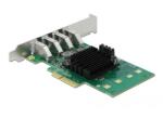 Delock PCI Express x4 Kártya - 4 x Külső USB 3.0 Quad Channel - alacsony profil (89048) (89048)