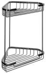 BISK NIAGARA rácsos fürdőszoba sarokpolc dupla rozsdamentes acél (00048) (00048)