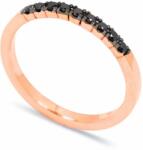 White & Black Fekete gyémánt soros gyűrű rosegold-ból - 9 kővel (AU13504)