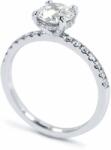 White & Black Labor gyémánt eljegyzési gyűrű fehéraranyból - Hidden Halo - 1, 3 karát - IGI (AU13234)