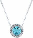 White & Black Halo kék topáz medál láncon (AU11391)