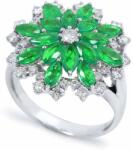 White & Black Essence smaragd és gyémánt köves gyűrű (AU13619)