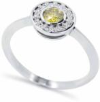 White & Black Isola sárga gyémánt eljegyzési gyűrű (AU13806)