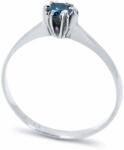 White & Black Eljegyzési gyűrű - 3, 6mm kék gyémánttal - fehérarany (AU12837)