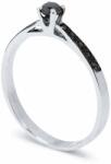 White & Black Briliáns fekete gyémánt eljegyzési gyűrű - 0, 22 karát (AU12830)