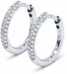 White & Black Pavé gyémánt karika fülbevaló (AU13746)