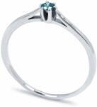 White & Black Eljegyzési gyűrű - 2, 5mm kék gyémánttal - fehérarany (AU13753)