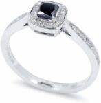 White & Black 0, 52 karátos fekete princess gyémánt eljegyzési gyűrű (AU12916)