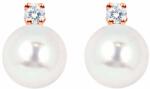 White & Black Igazgyöngy Classic gyémánt fülbevaló - 7, 5-8mm - rosegold - akoya (AU11683)
