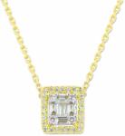 White & Black Baguette gyémánt nyaklánc aranyból - 0, 25 karát (AU13841)