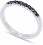 White & Black Fekete gyémánt soros gyűrű fehéraranyból - 9 kővel - 1, 5mm (AU12077)
