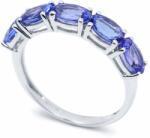 White & Black Ovál tanzanit soros gyűrű fehéraranyból (AU12244)