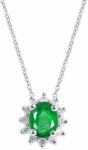 White & Black Ovális smaragd medál láncon (AU13845)