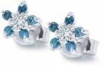 White & Black Csillag fülbevaló kék gyémántokkal (AU13416)