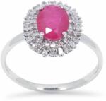 White & Black Bizance ovális rubin gyűrű gyémántokkal (AU13586)