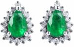 White & Black Csepp smaragd fülbevaló gyémántokkal (AU13218)