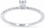 White & Black Celeste emerald cut gyémánt eljegyzési gyűrű - 0, 3 karát (AU13858)