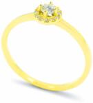 White & Black Halo gyémánt eljegyzési gyűrű - 0, 15 karát - arany (AU12270)