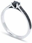 White & Black Briliáns fekete gyémánt eljegyzési gyűrű - 0, 4 karát (AU11691)