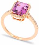 White & Black Turmalin rosegold gyűrű gyémántokkal (AU13876)