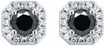 White & Black Briliáns fekete gyémánt fülbevaló - 0, 9 karát (AU13452)