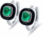 White & Black Ivonne smaragd süveg fülbevaló gyémántokkal (AU11926)