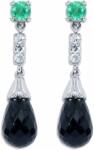 White & Black Liane onix drágaköves fülbevaló smaragdokkal (AU13819)